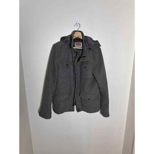 Levis Hooded Grey Jacket Mens Small military style‎ Outdoors Spring Fall